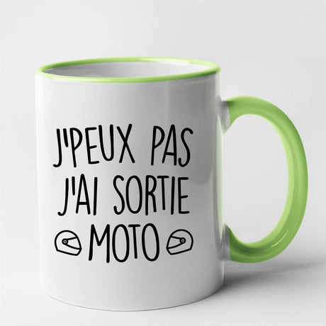 Mug J'peux pas j'ai sortie moto Vert