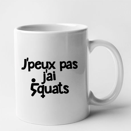 Mug J'peux pas j'ai squats Blanc