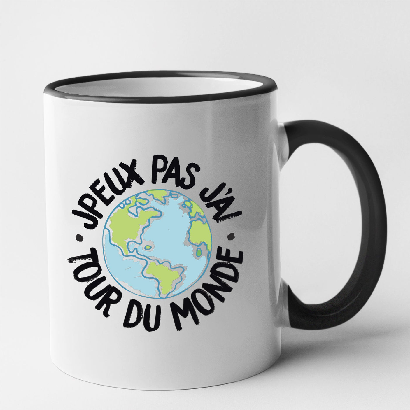 Mug J'peux pas j'ai tour du monde Noir