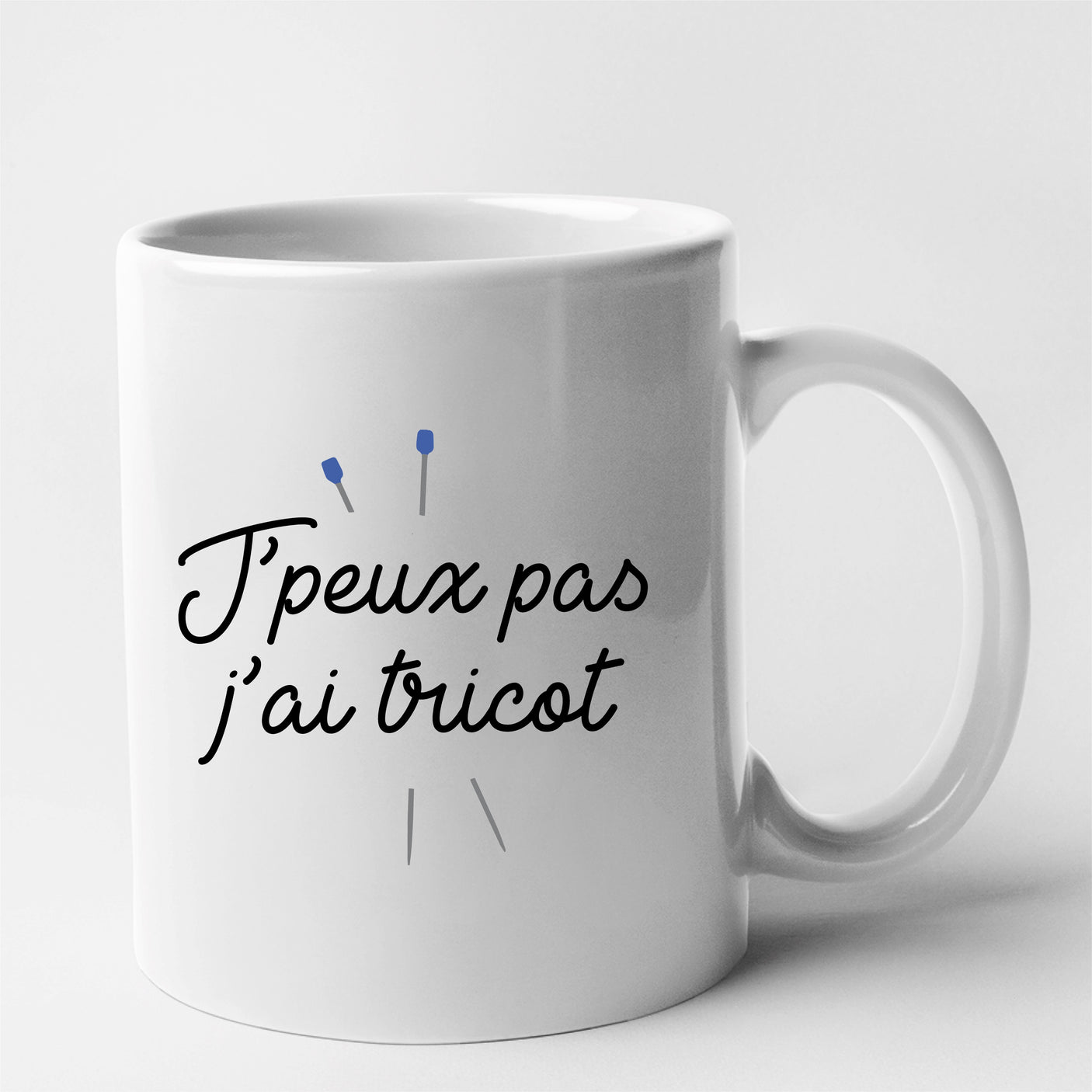 Mug J'peux pas j'ai tricot Blanc