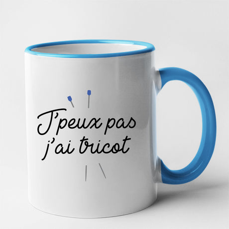 Mug J'peux pas j'ai tricot Bleu