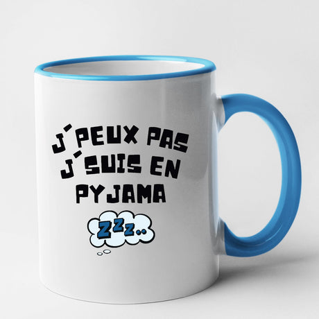 Mug J'peux pas j'suis en pyjama Bleu