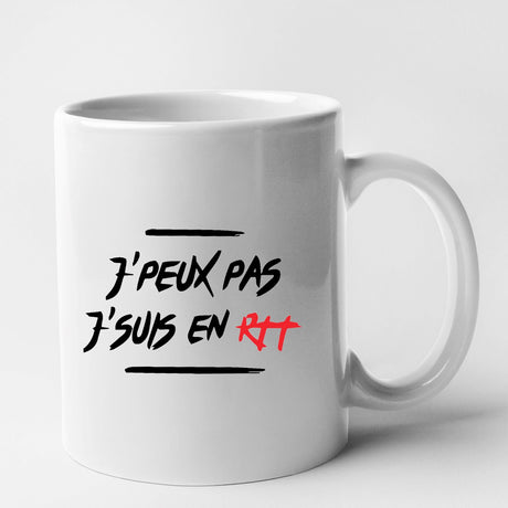 Mug J'peux pas j'suis en RTT Blanc