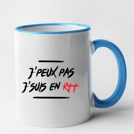 Mug J'peux pas j'suis en RTT Bleu