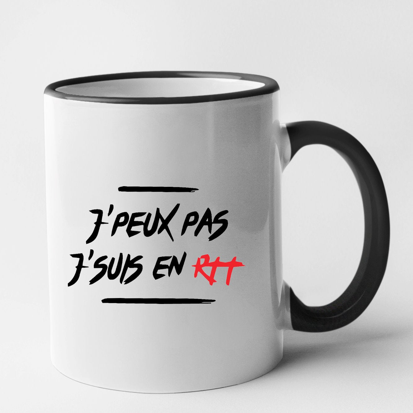 Mug J'peux pas j'suis en RTT Noir