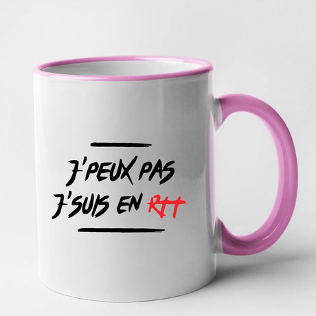 Mug J'peux pas j'suis en RTT Rose