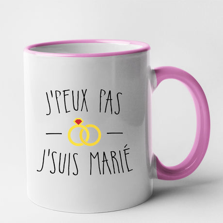 Mug J'peux pas j'suis marié Rose