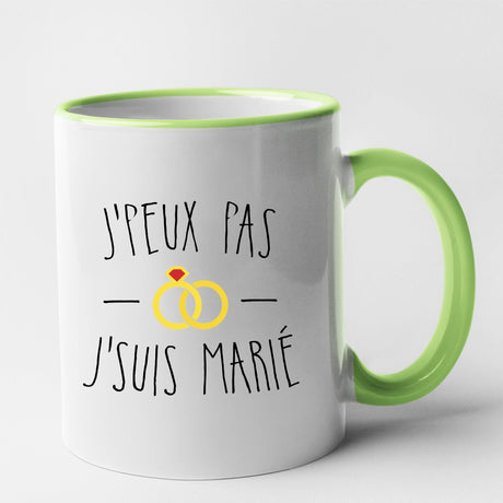 Mug J'peux pas j'suis marié Vert