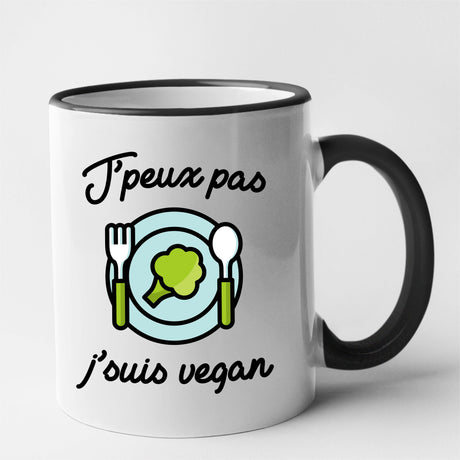 Mug J'peux pas j'suis vegan Noir