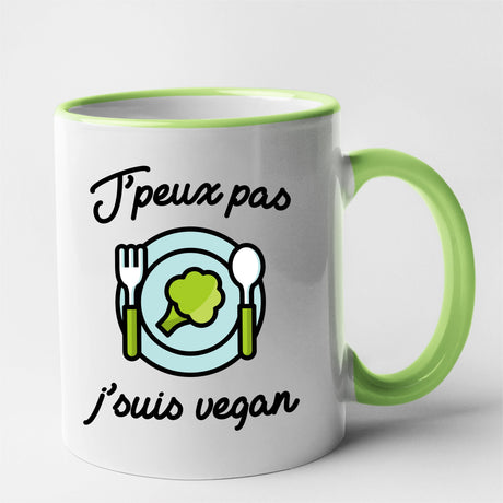 Mug J'peux pas j'suis vegan Vert