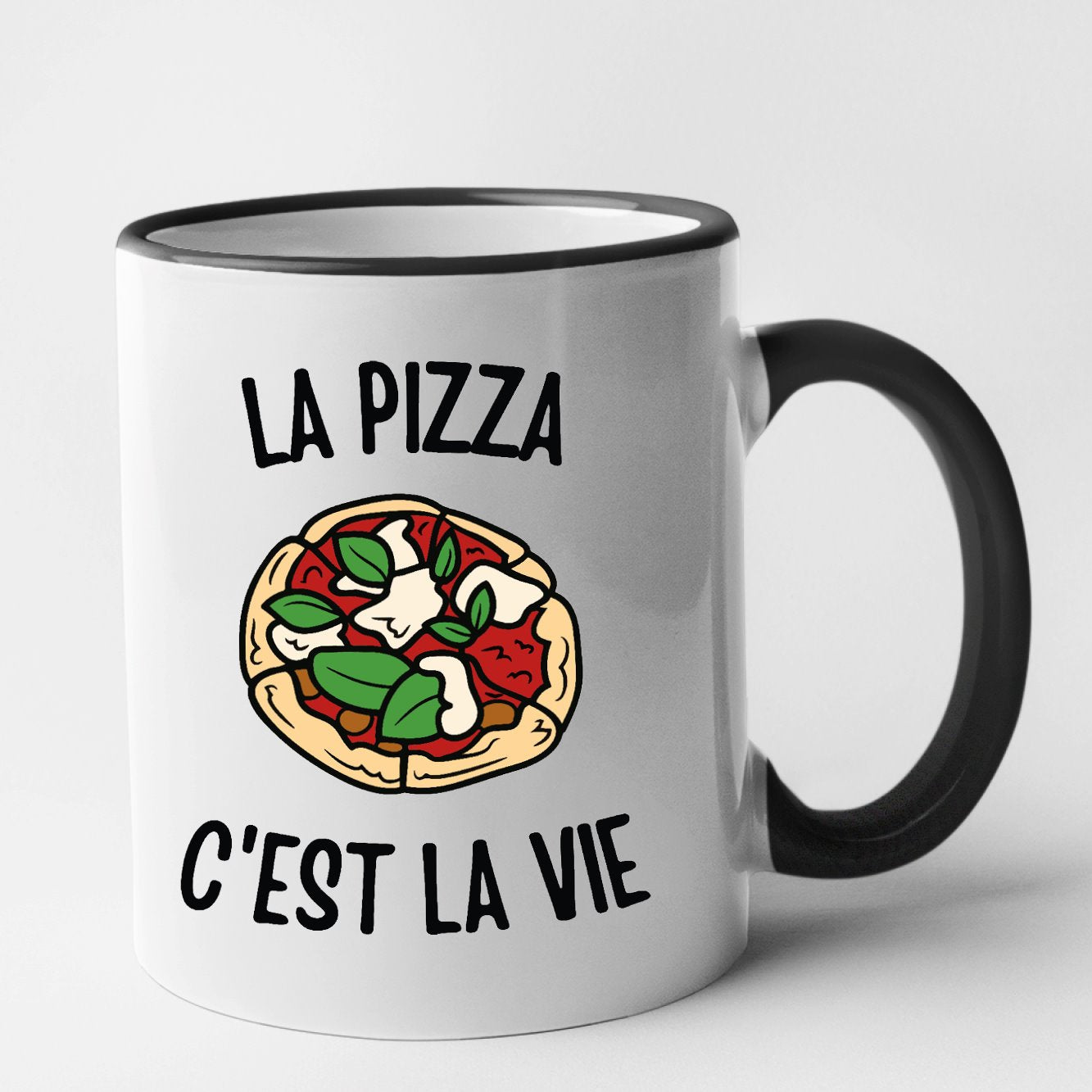 Mug La pizza c'est la vie Noir