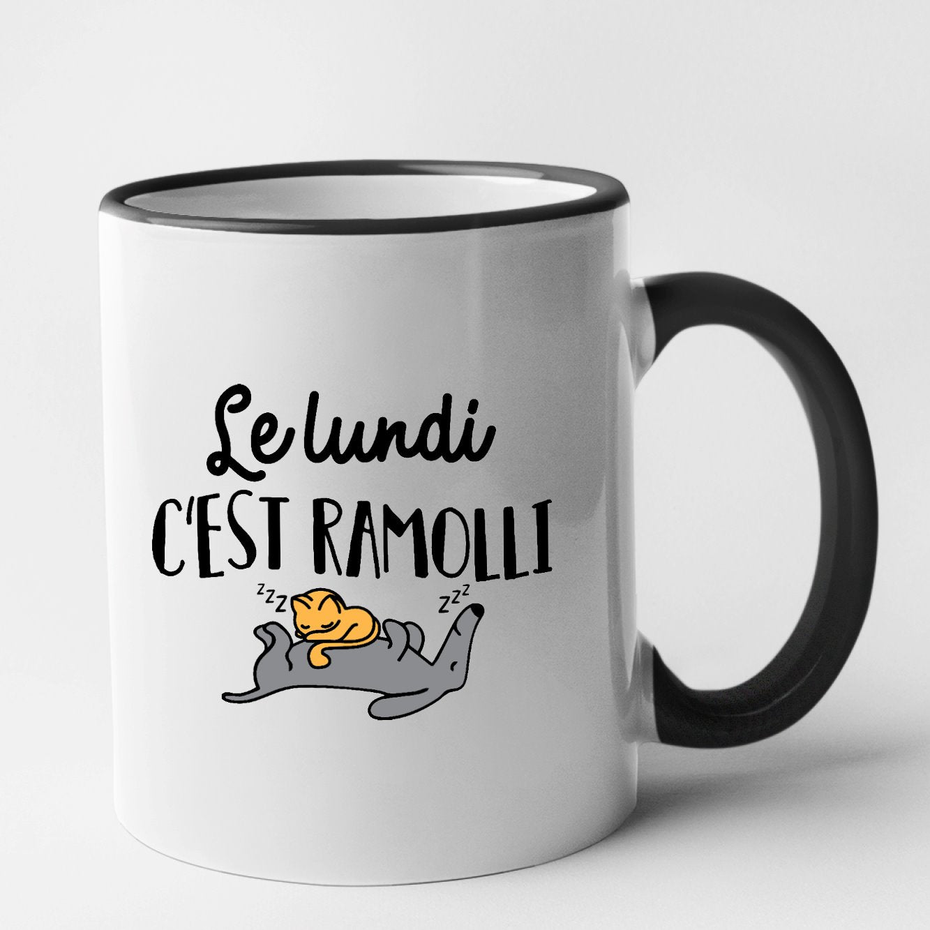 Mug Le lundi c'est ramolli Noir