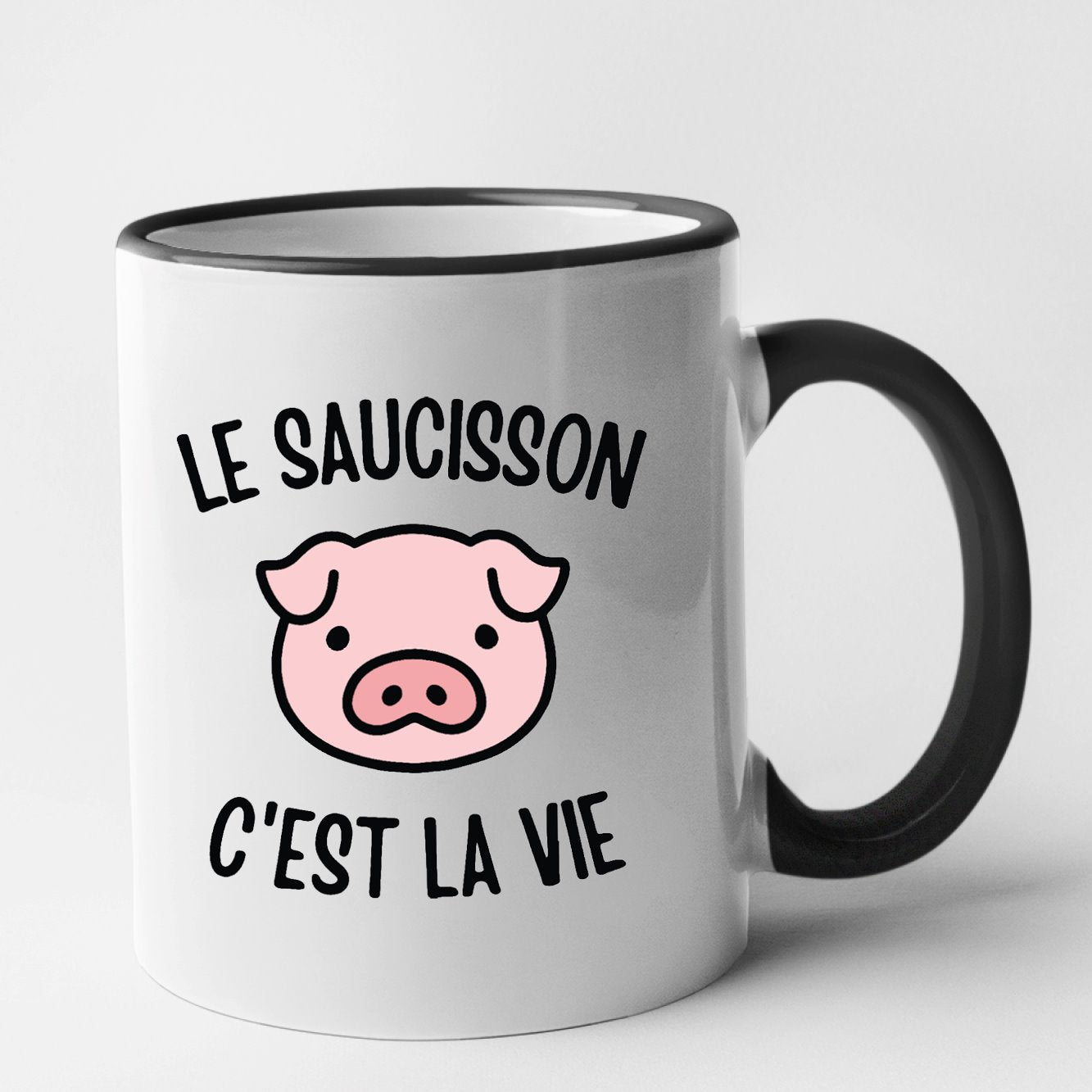 Mug Le saucisson c'est la vie Noir