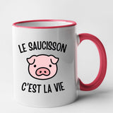 Mug Le saucisson c'est la vie Rouge