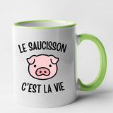 Mug Le saucisson c'est la vie Vert