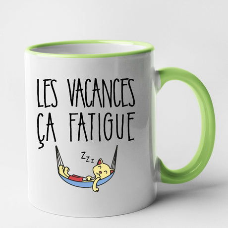 Mug Les vacances ça fatigue Vert