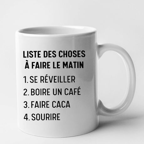 Mug Liste des choses à faire le matin Blanc