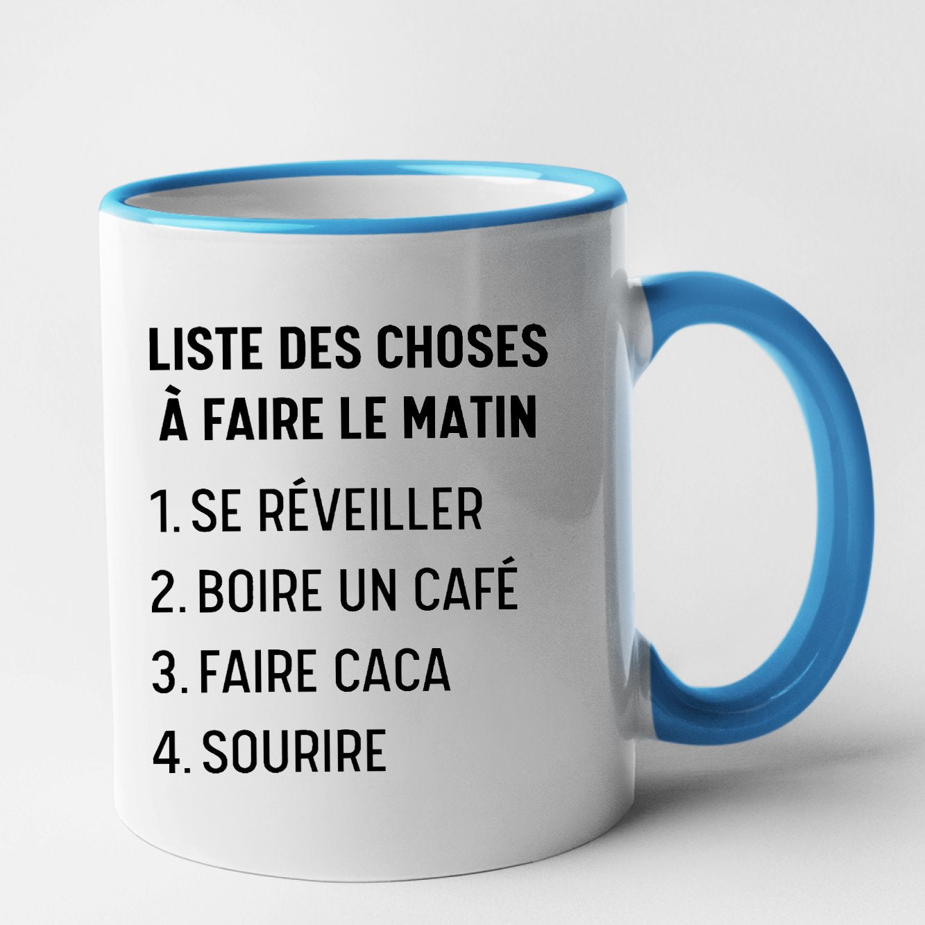 Mug Liste des choses à faire le matin Bleu