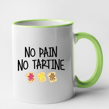 Mug No pain no tartine Vert