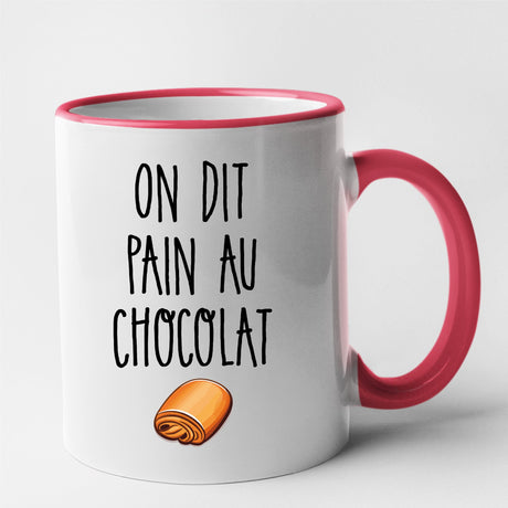 Mug On dit pain au chocolat Rouge