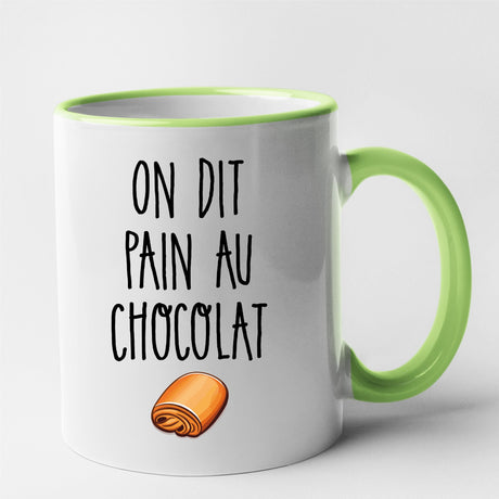 Mug On dit pain au chocolat Vert