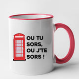 Mug Ou tu sors, ou j'te sors Rouge