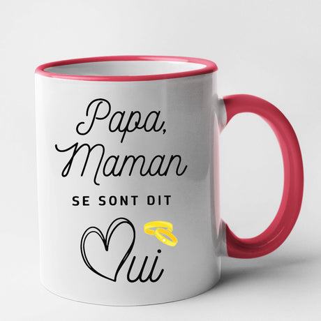 Mug Papa maman se sont dit oui Rouge