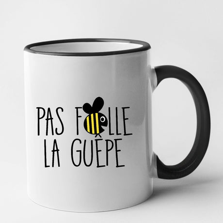 Mug Pas folle la guêpe Noir