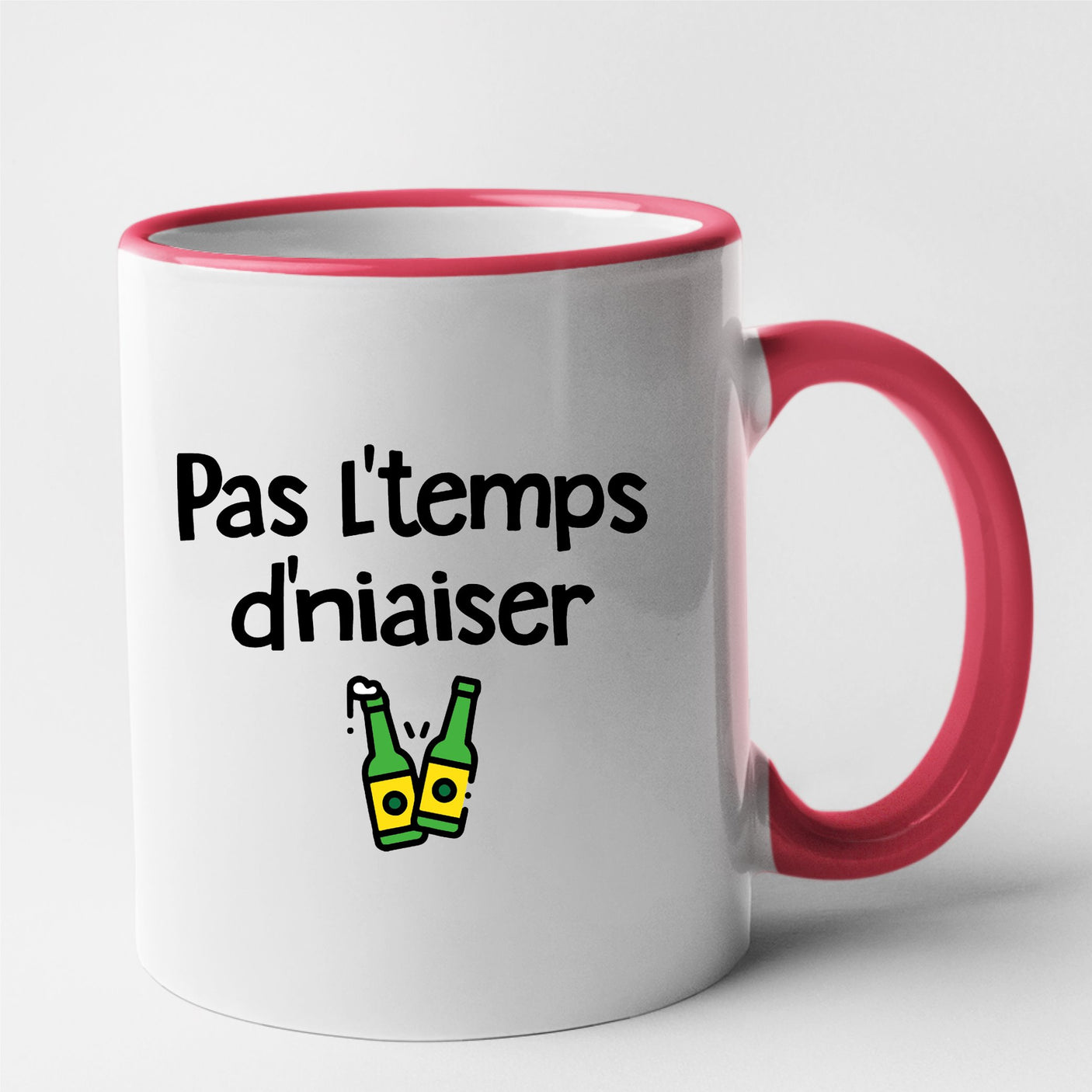 Mug Pas l'temps d'niaiser Rouge