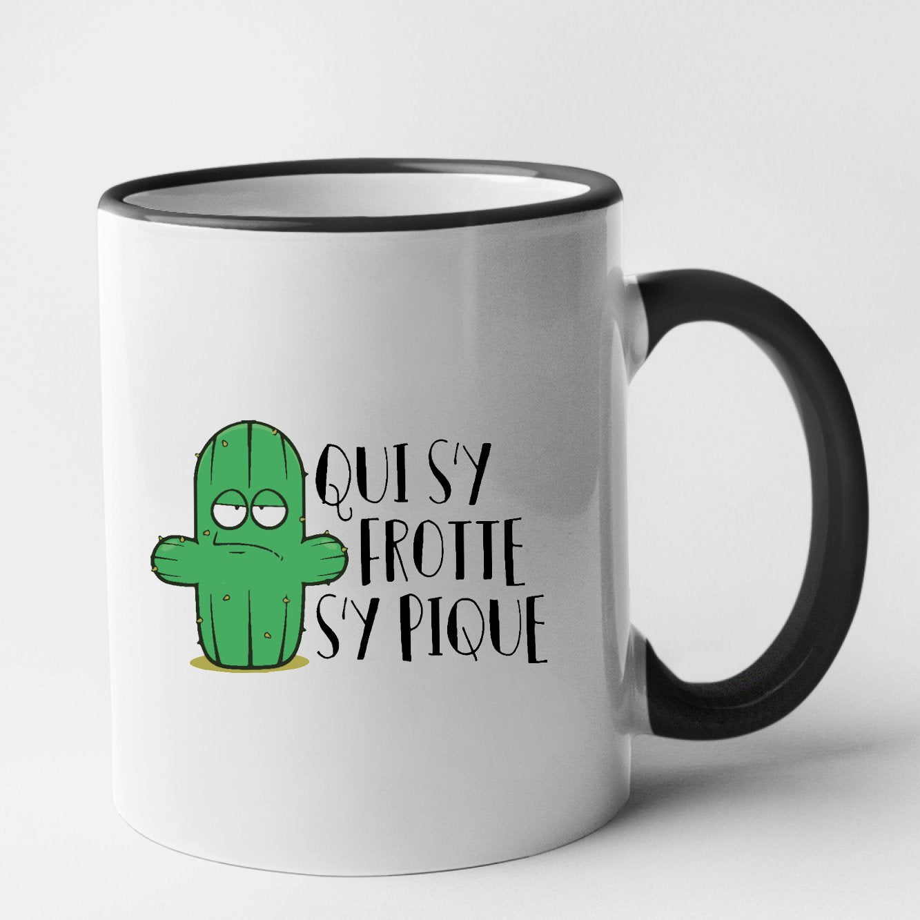 Mug Qui s'y frotte s'y pique Noir