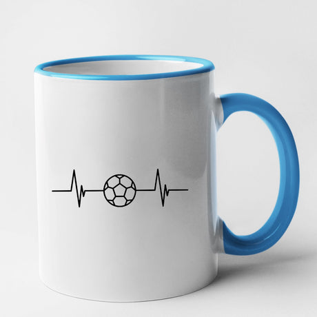 Mug Rythme cardiaque foot Bleu