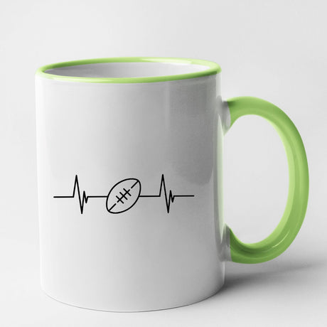 Mug Rythme cardiaque rugby Vert