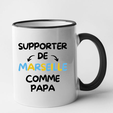 Mug Supporter de Marseille comme papa Noir