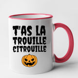 Mug T'as la trouille citrouille Rouge