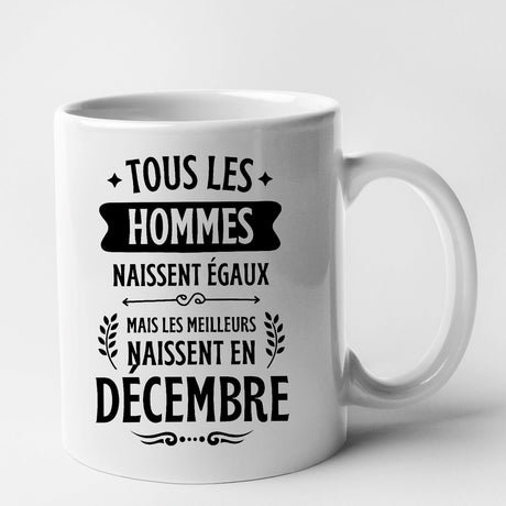 Mug Tous les hommes naissent égaux les meilleurs en décembre Blanc