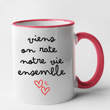 Mug Viens on rate notre vie ensemble Rouge