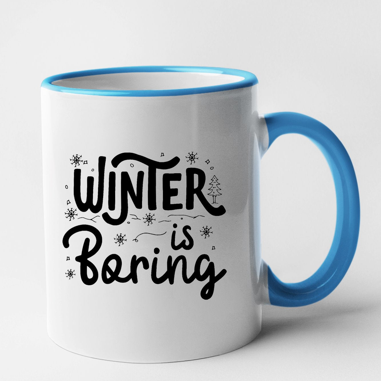 Mug Winter is boring Bleu