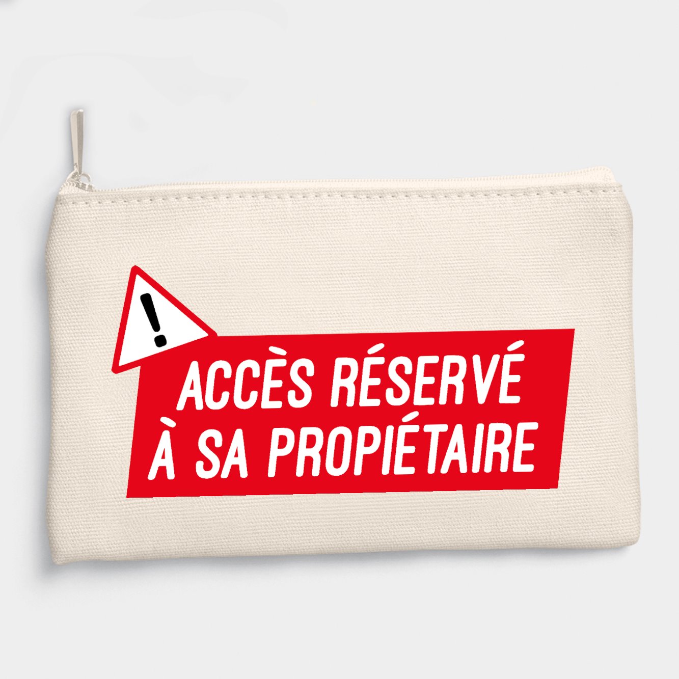 Pochette Accès réservé à sa propriétaire Beige