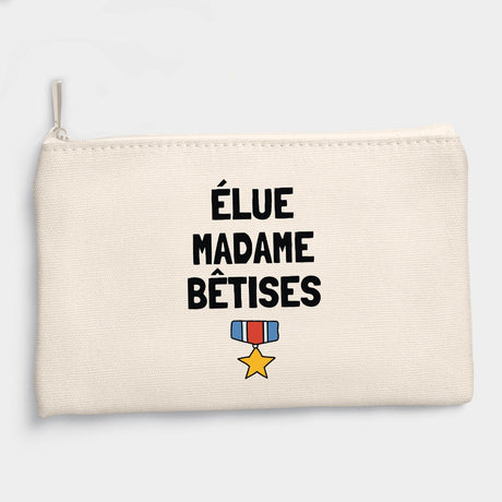 Pochette Élue madame bêtises Beige