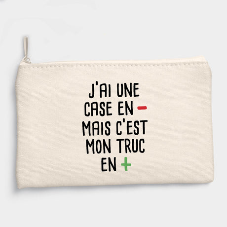 Pochette J'ai une case en moins Beige