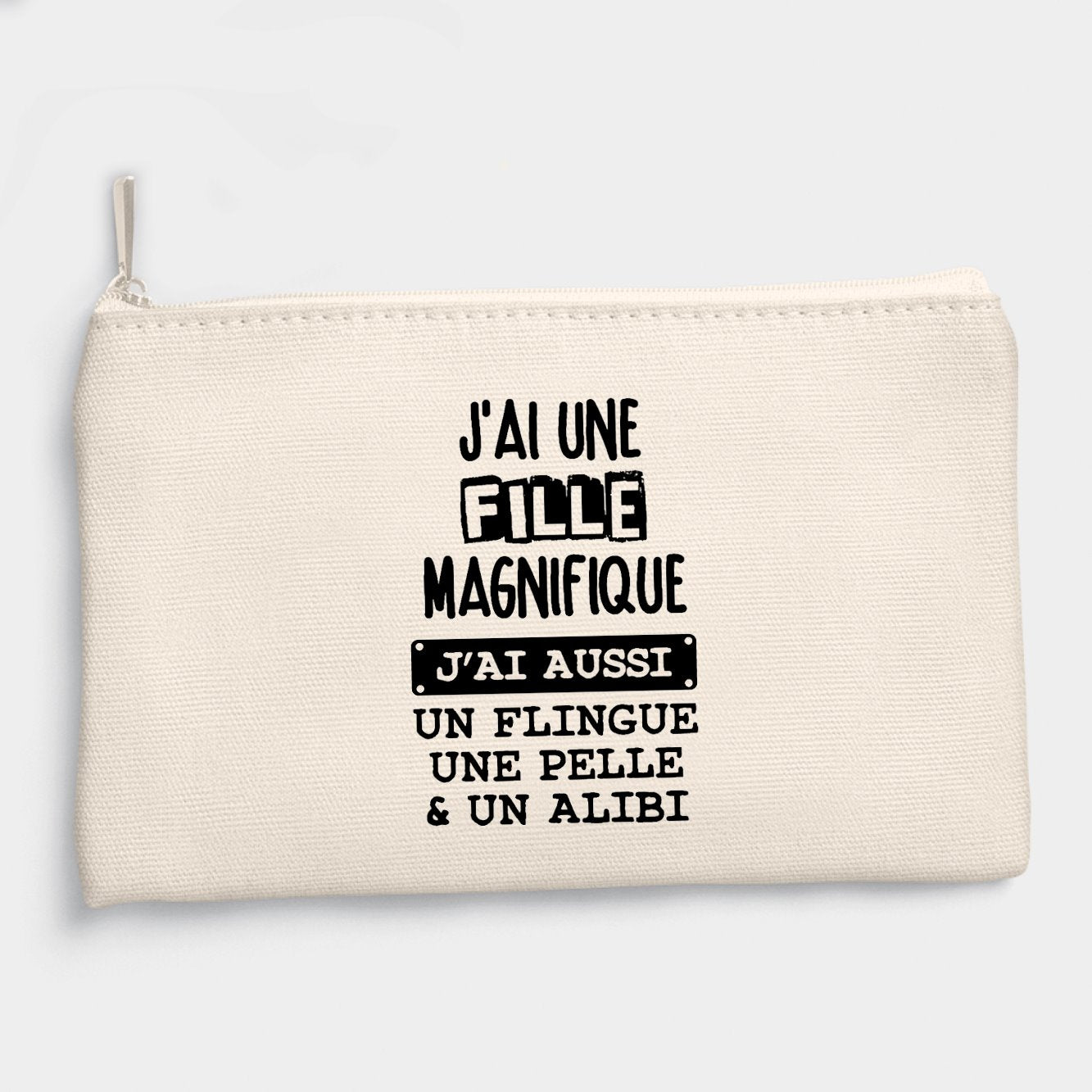 Pochette J'ai une fille magnifique, flingue pelle alibi Beige