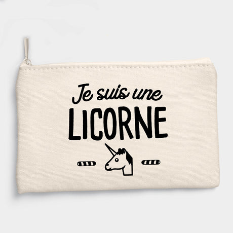 Pochette Je suis une licorne Beige