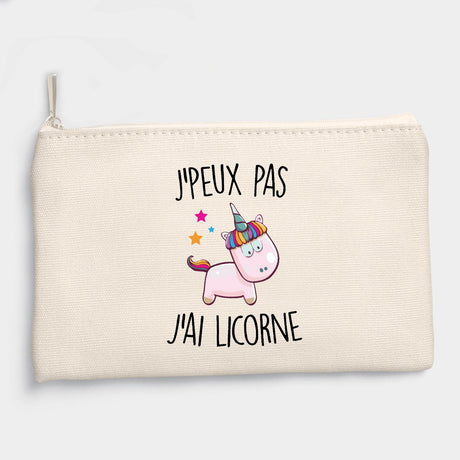 Pochette J'peux pas j'ai licorne Beige