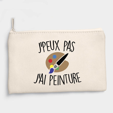 Pochette J'peux pas j'ai peinture Beige