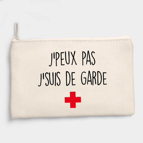 Pochette J'peux pas j'suis de garde Beige