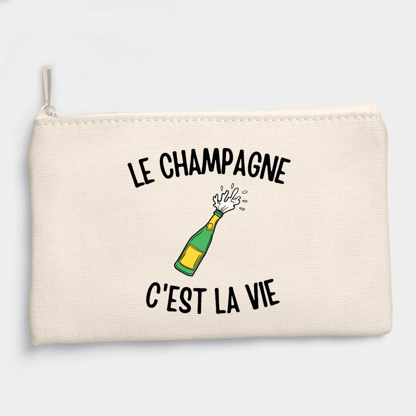 Pochette Le champagne c'est la vie Beige