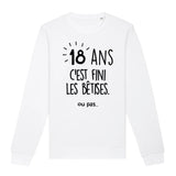 Sweat Adulte Anniversaire 18 ans 