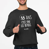 Sweat Adulte Anniversaire 18 ans Noir