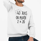 Sweat Adulte Anniversaire 40 ans Blanc