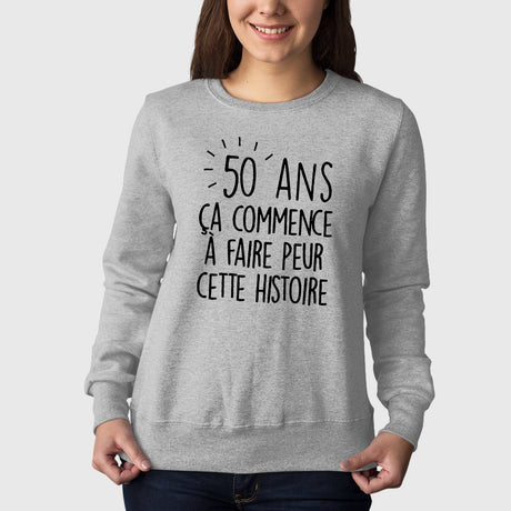 Sweat Adulte Anniversaire 50 ans Gris